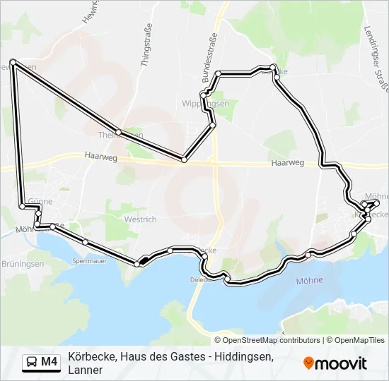 M4 Bus Line Map