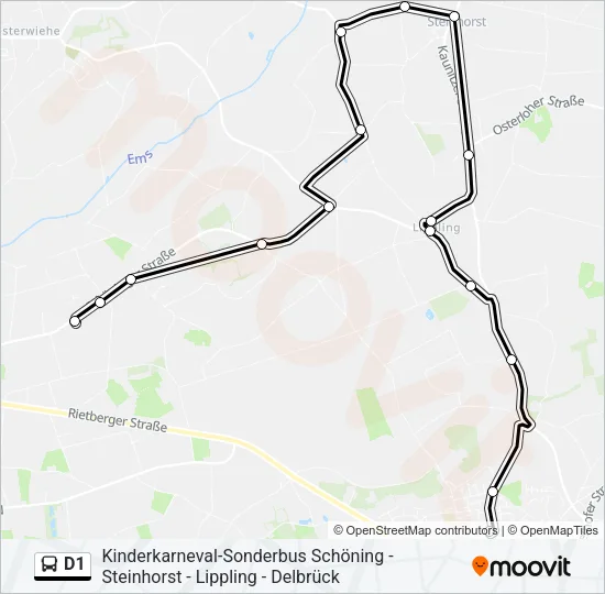D1 Bus Line Map