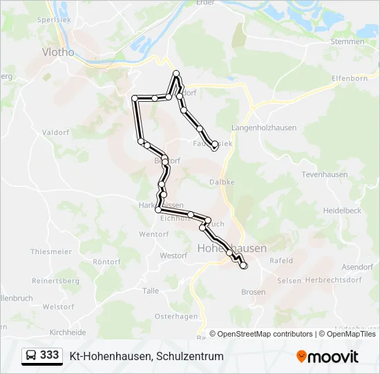 333 Bus Line Map