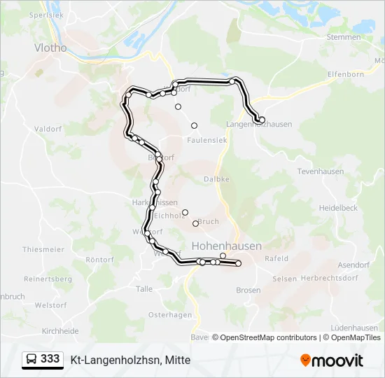 333 Bus Line Map