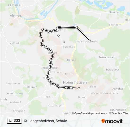 333 Bus Line Map