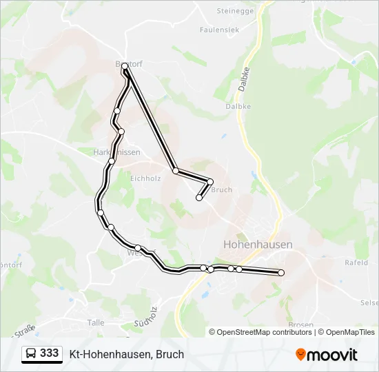 333 Bus Line Map