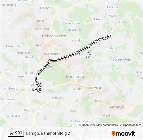 901 Bus Line Map