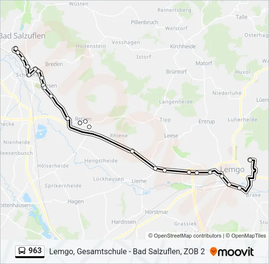 963 Bus Line Map