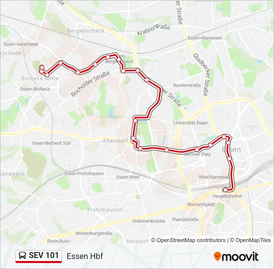 SEV 101 Bus Line Map