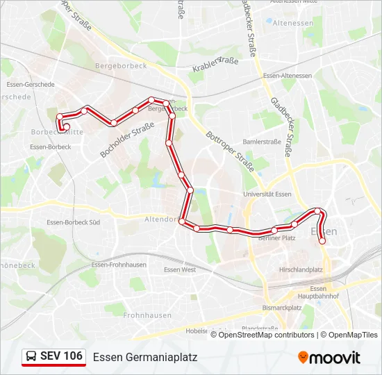 SEV 106 Bus Line Map