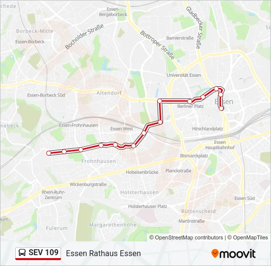 SEV 109 Bus Line Map