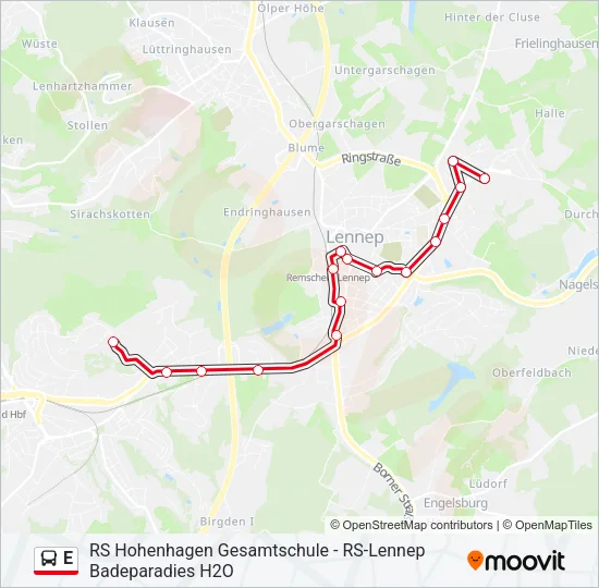 E Bus Line Map