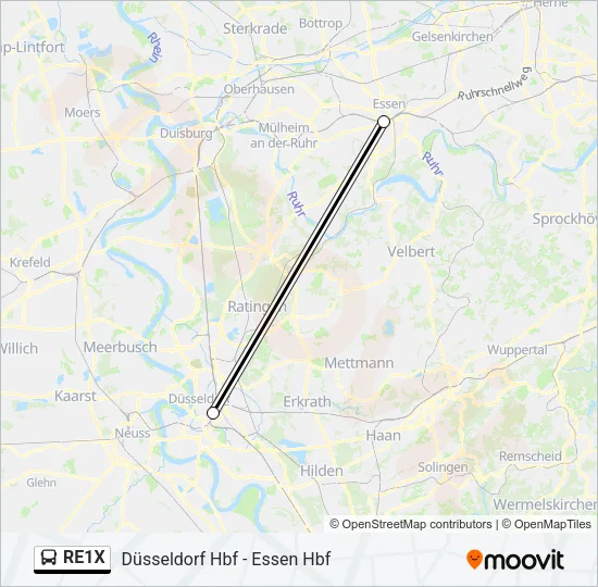 RE1X Bus Line Map
