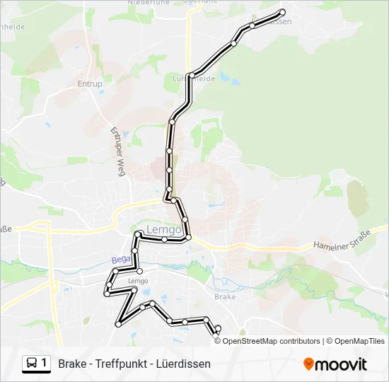 1 Bus Line Map
