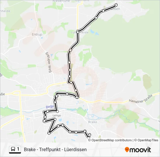 1 Bus Line Map