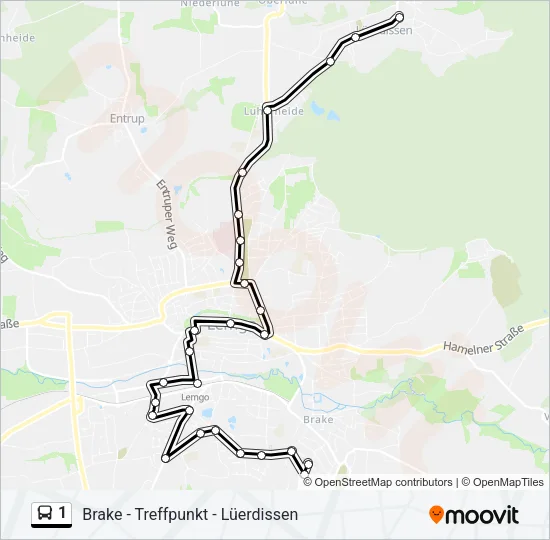 1 Bus Line Map