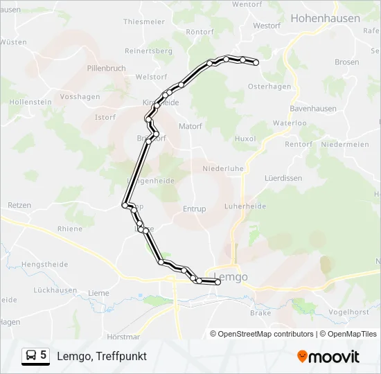 5 Bus Line Map