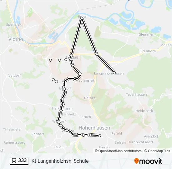 333 Bus Line Map