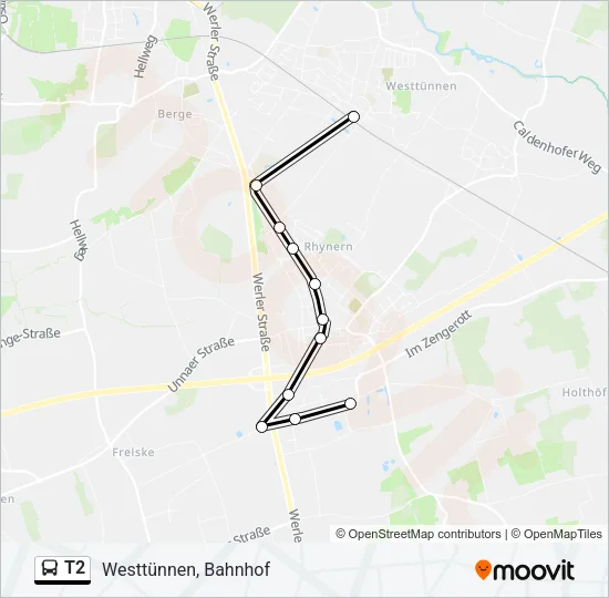 T2 Bus Line Map