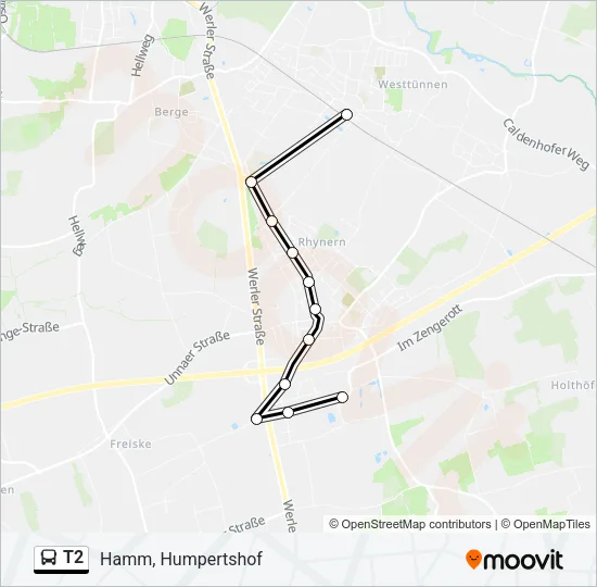 T2 Bus Line Map