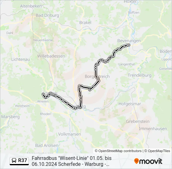 R37 Bus Line Map