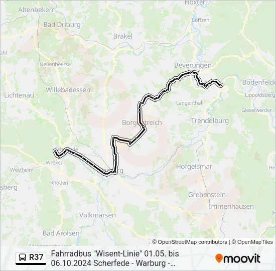R37 Bus Line Map