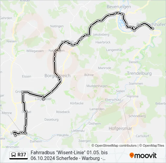 R37 Bus Line Map