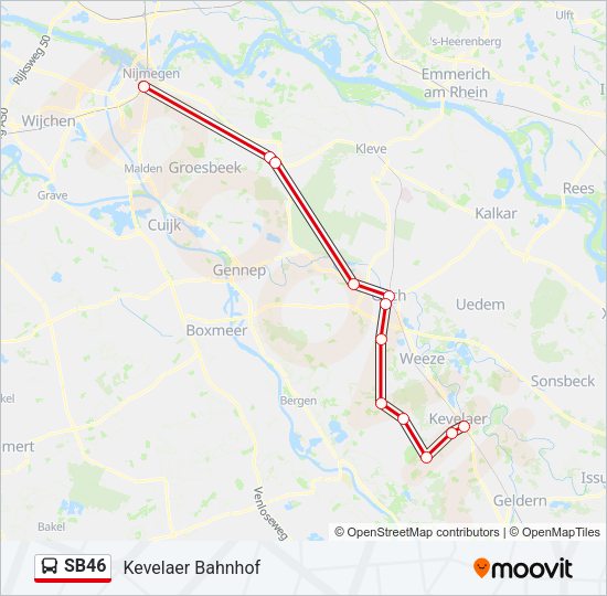 Автобус SB46: карта маршрута