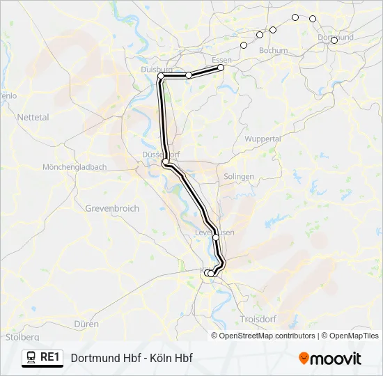 RE1 Train Line Map