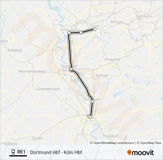 RE1 Train Line Map