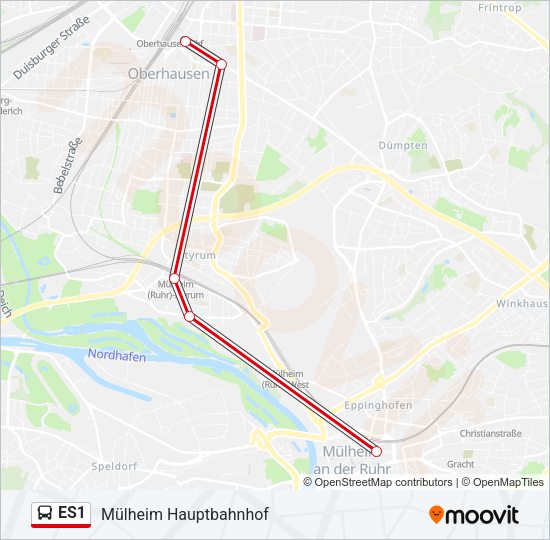 Автобус ES1: карта маршрута