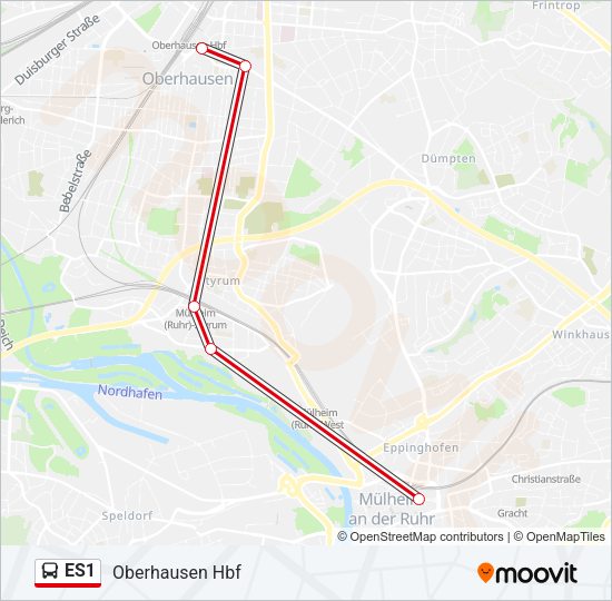 Автобус ES1: карта маршрута