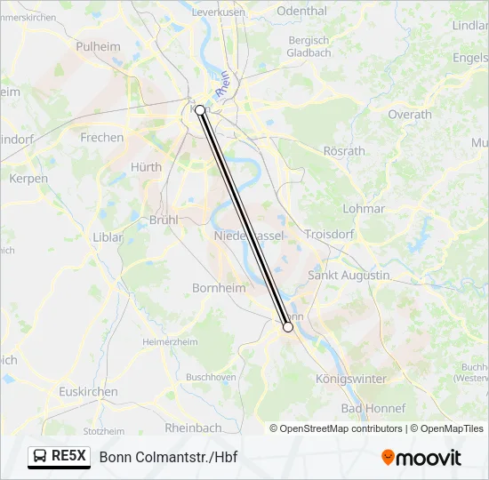 RE5X Bus Line Map