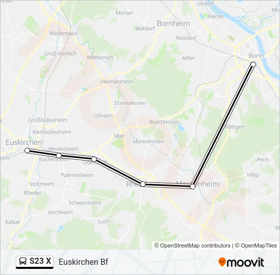 S23 X Bus Line Map