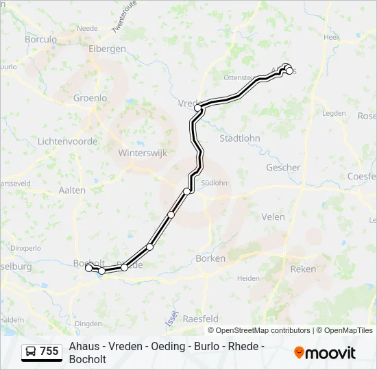 755 Bus Line Map