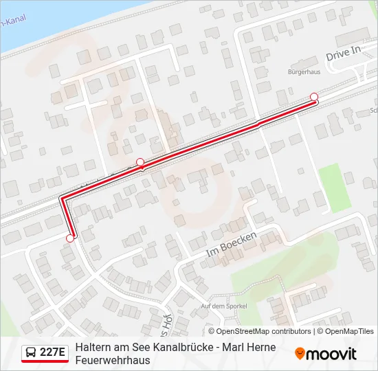 Buslinie 227E Karte