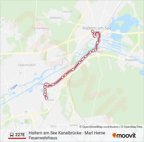 227E Bus Line Map