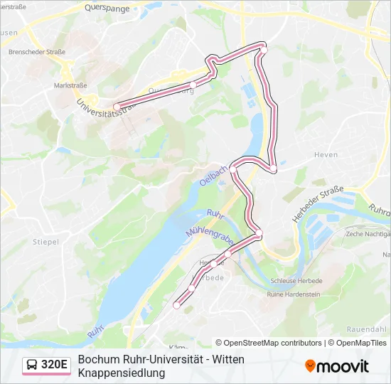 320E Bus Line Map