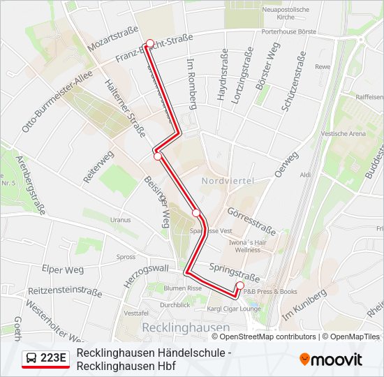 223E Bus Line Map