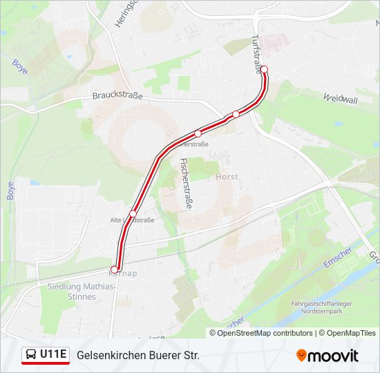 U11E Bus Line Map