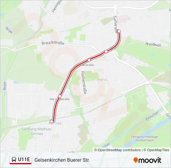 U11E Bus Line Map