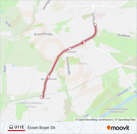 U11E Bus Line Map
