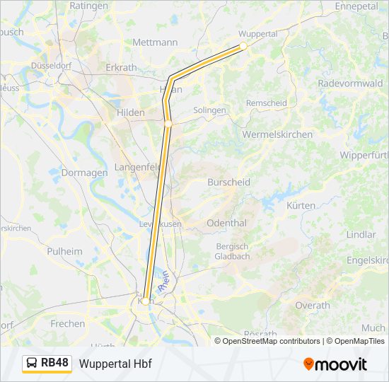 Автобус RB48: карта маршрута
