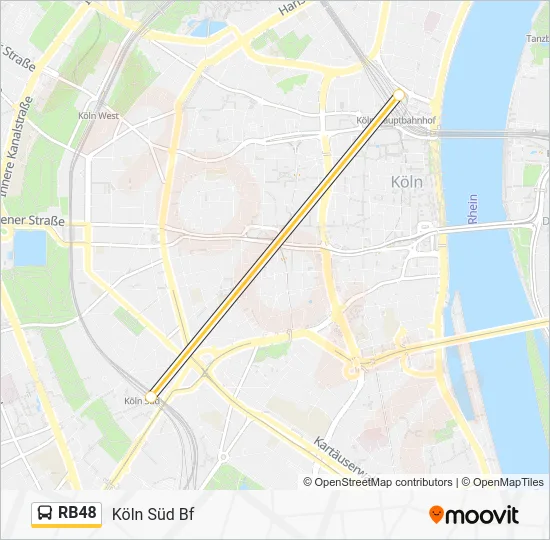 Автобус RB48: карта маршрута