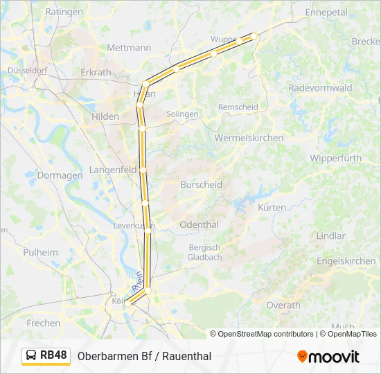Автобус RB48: карта маршрута