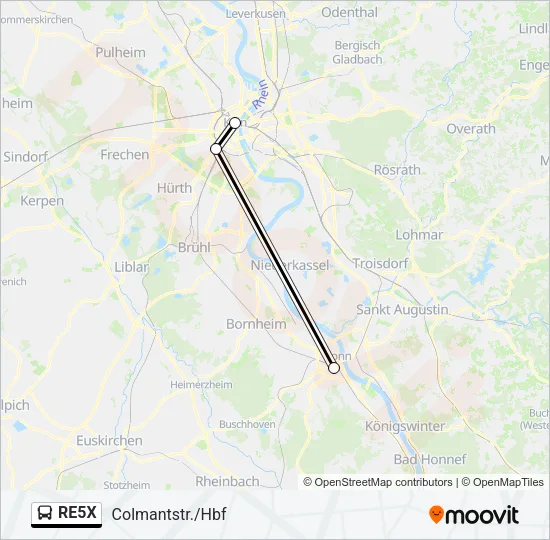 RE5X Bus Line Map