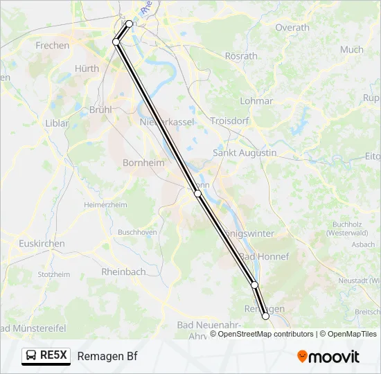 RE5X Bus Line Map