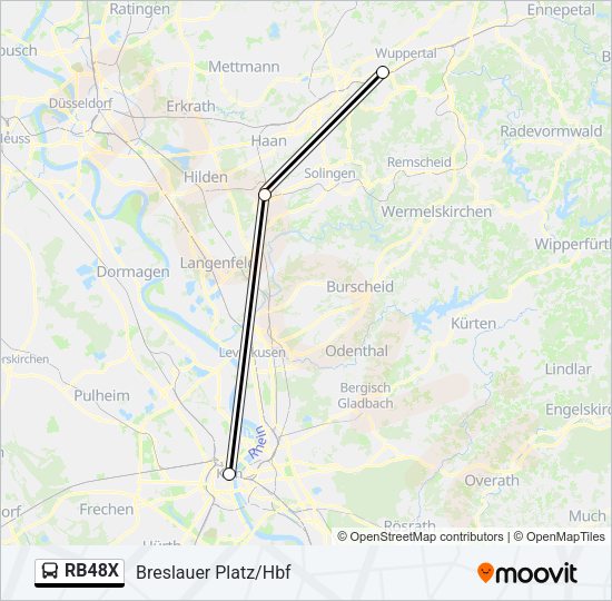 Автобус RB48X: карта маршрута