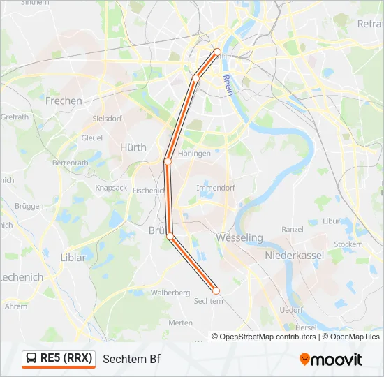 RE5 (RRX) Bus Line Map