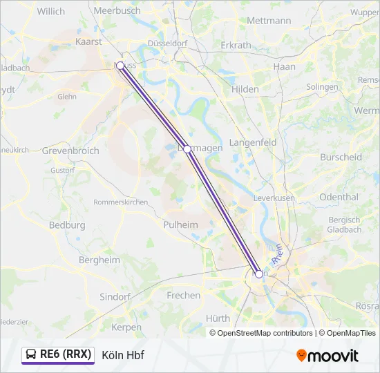RE6 (RRX) Bus Line Map