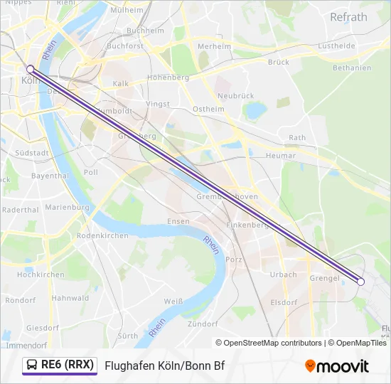 RE6 (RRX) Bus Line Map