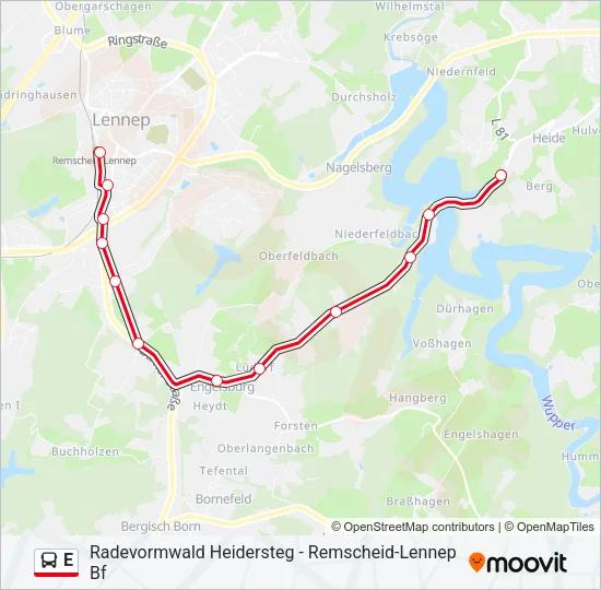 E Bus Line Map