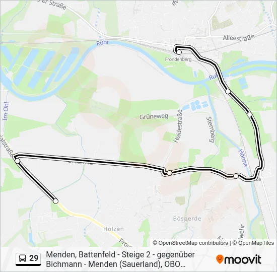 29 Bus Line Map