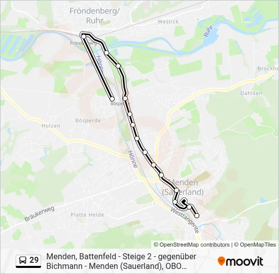 29 Bus Line Map